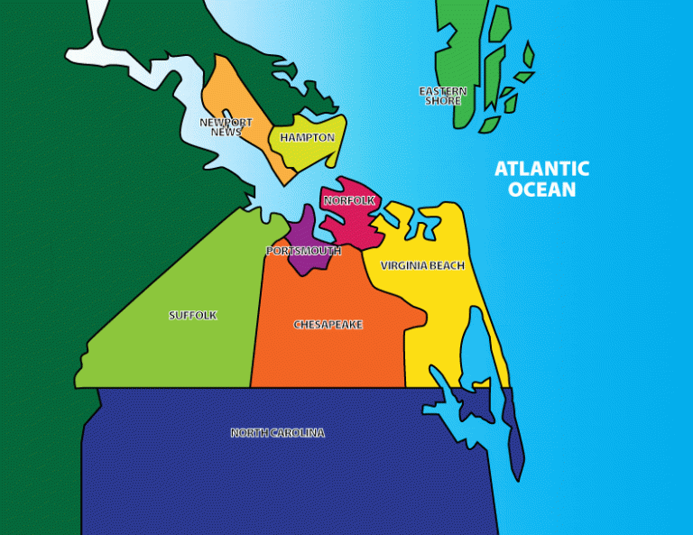 Hampton Roads City Map Overview