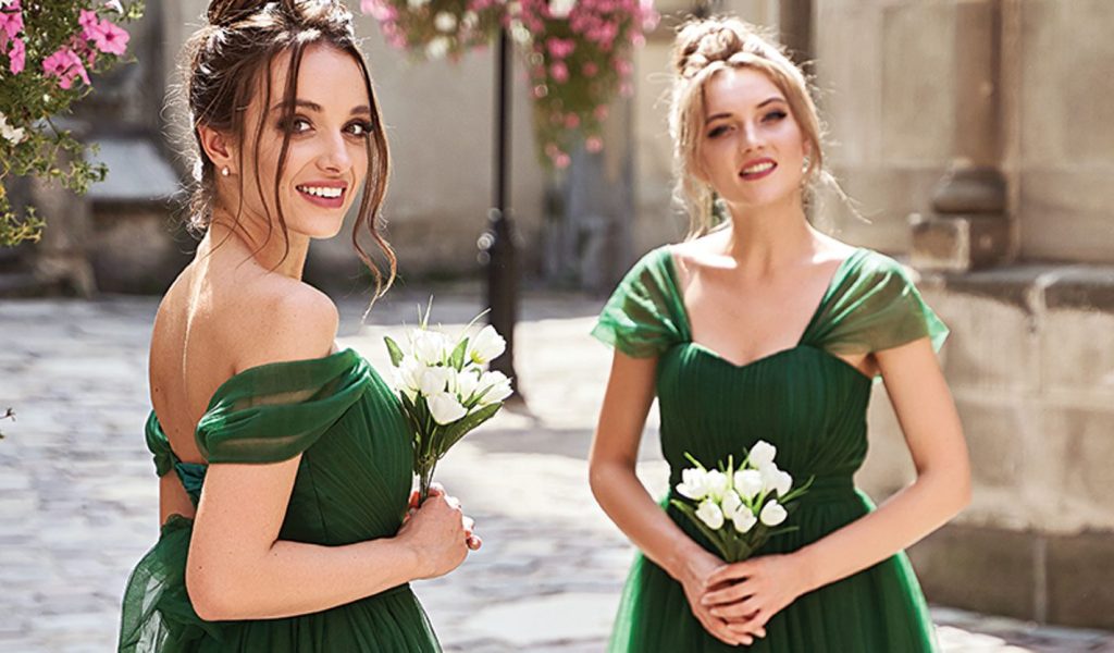 green bridal gowns