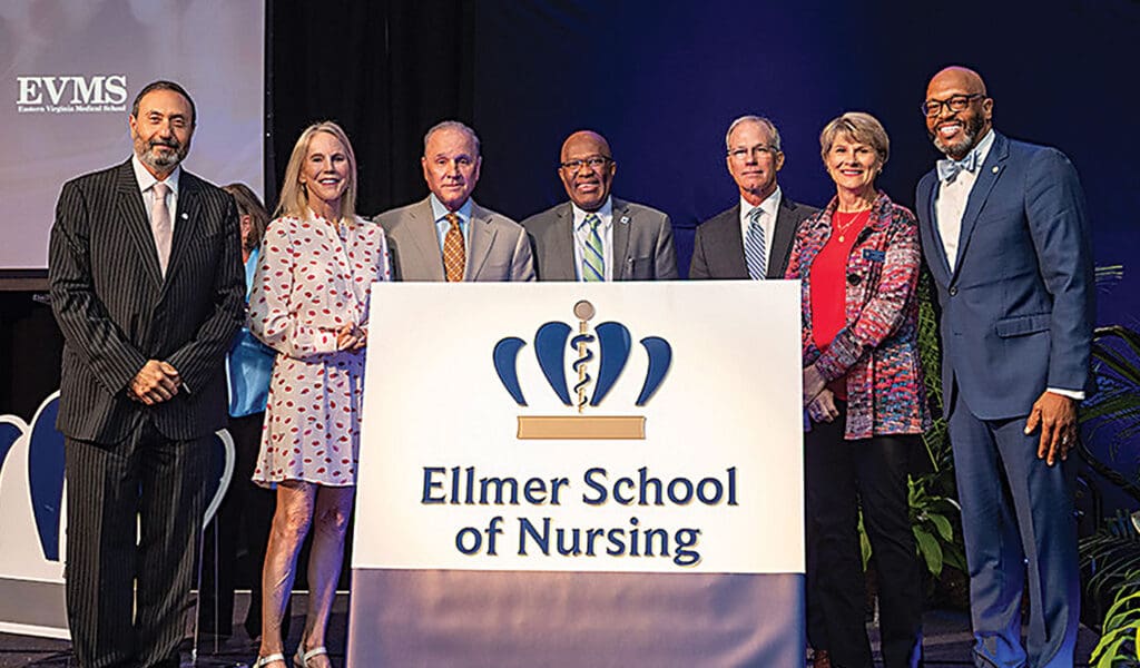 CARING FOR THE FUTURE The Ellmer School of Nursing, named after donors Dennis and Jan Ellmer, is part of the newly minted Macon & Joan Brock Virginia Health Sciences at Old Dominion University.