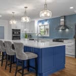 Blue cabinet finishes photo by Steven Salazar