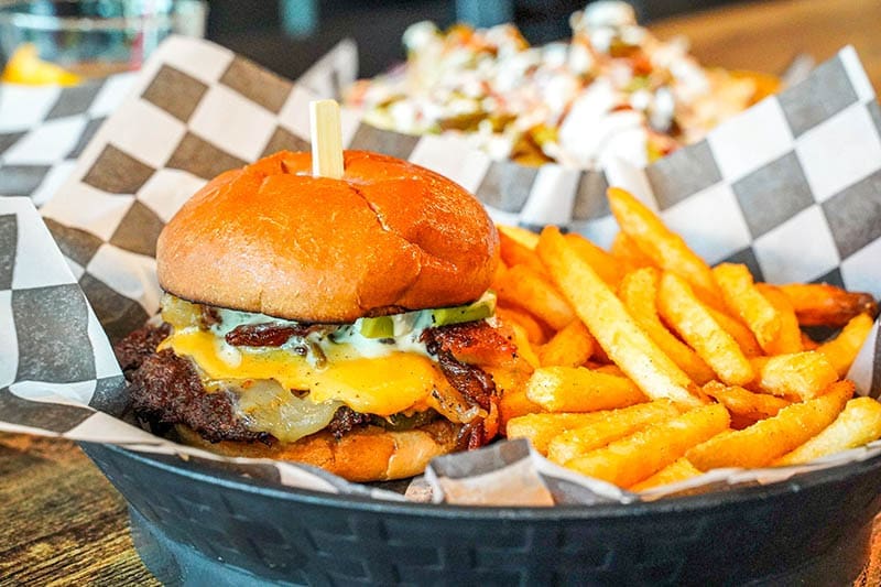 The Sock Daddy Burger at 
Socky’s Bar & Grill in Virginia Beach. 
Photo by Jordan Williams