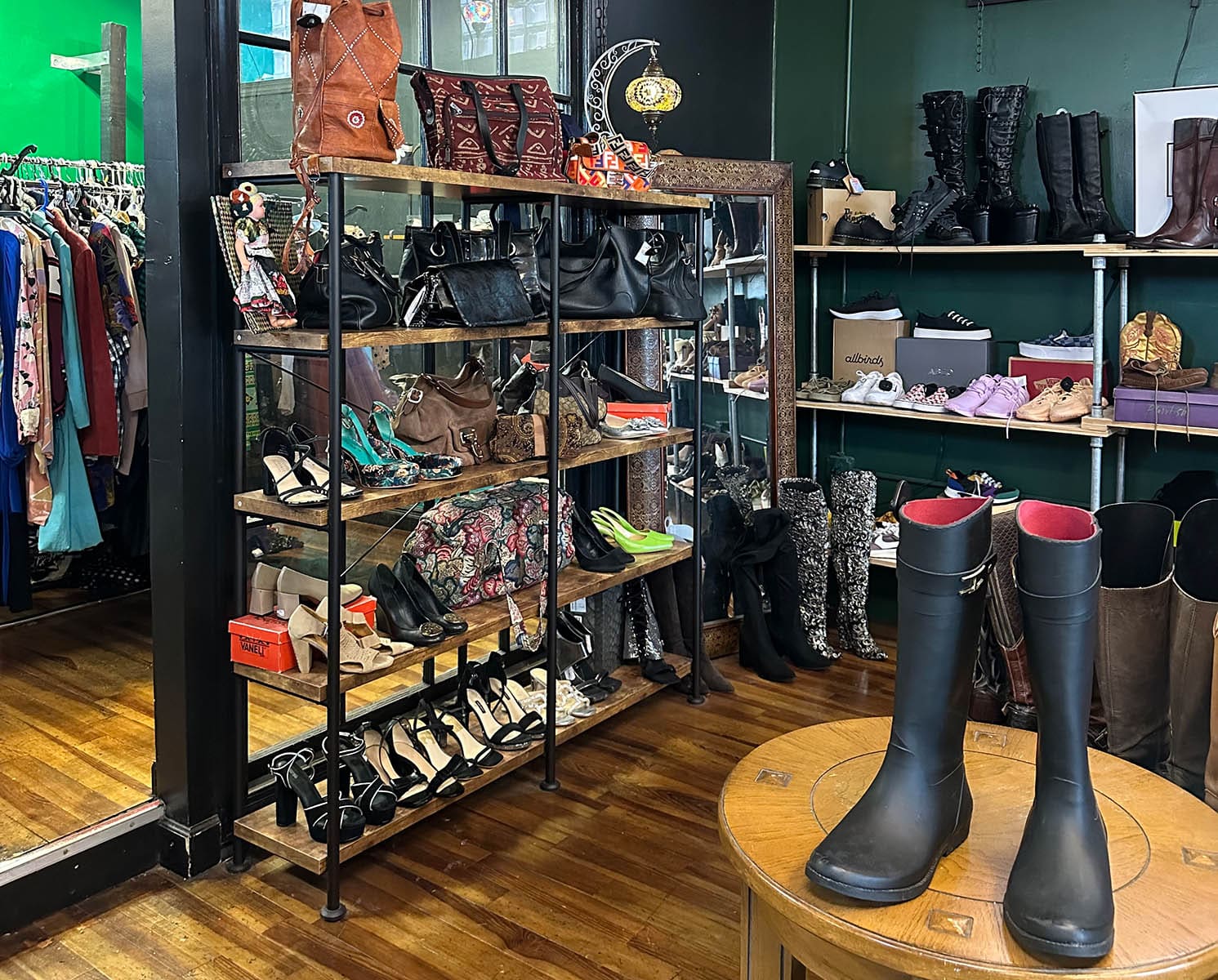 Nomads Clothing Exchange in Norfolk offered beautiful blouses, bougie boots and bags, and eye-grabbing gold Chucks. 
