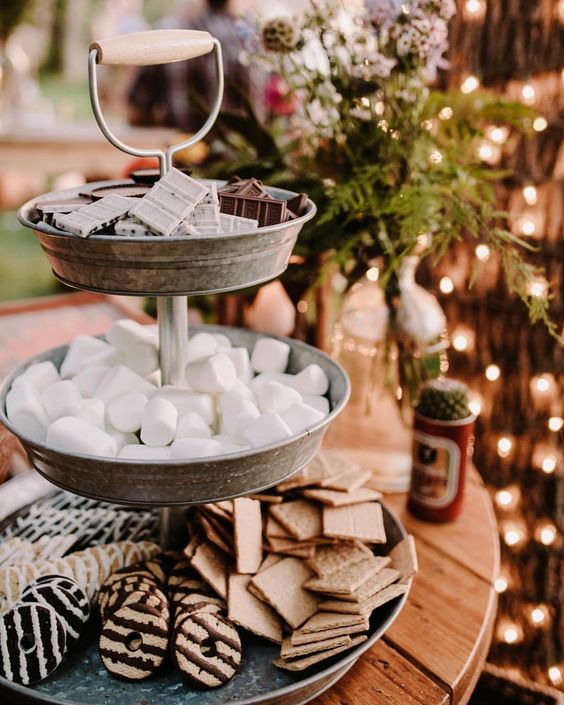 S'Mores station at wedding