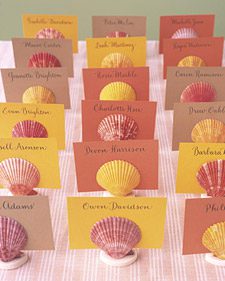 seashell place card holders
